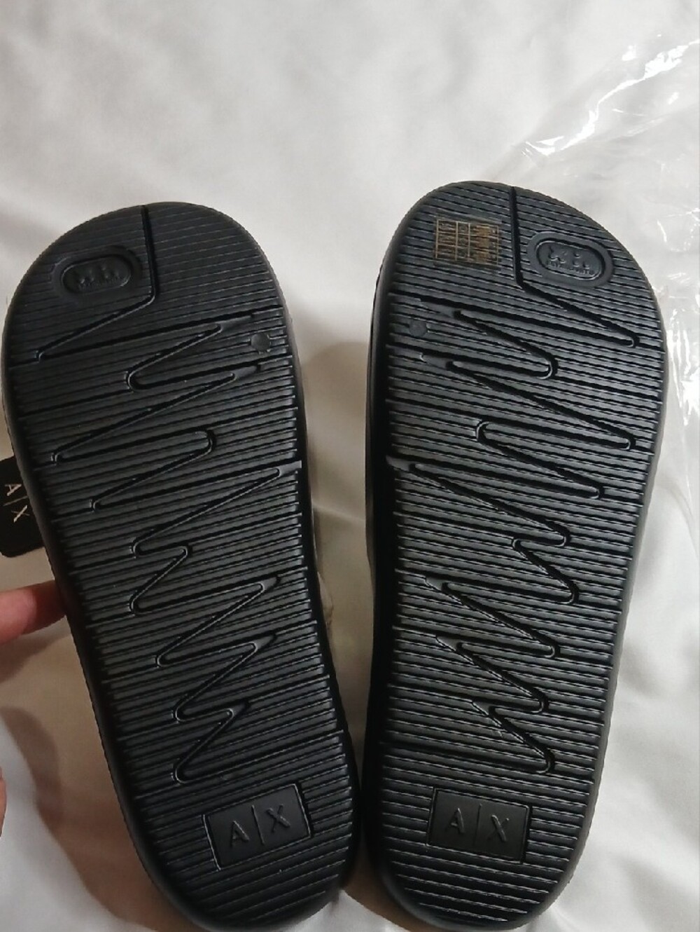 Armani Exchange Black Logo Slide Sandals - Picture 3 of 4